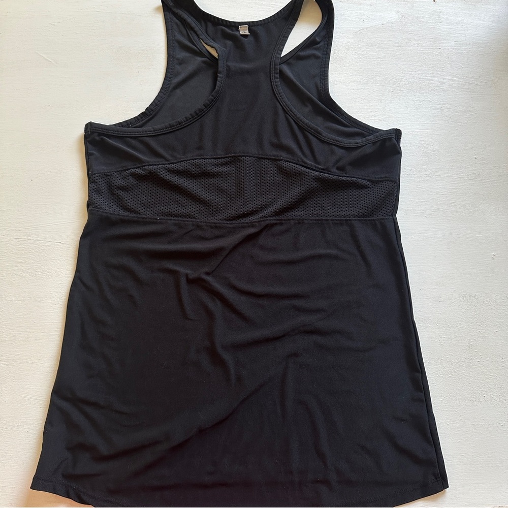 MPG Women's Black Racerback Activewear Tank Top Mesh Detail